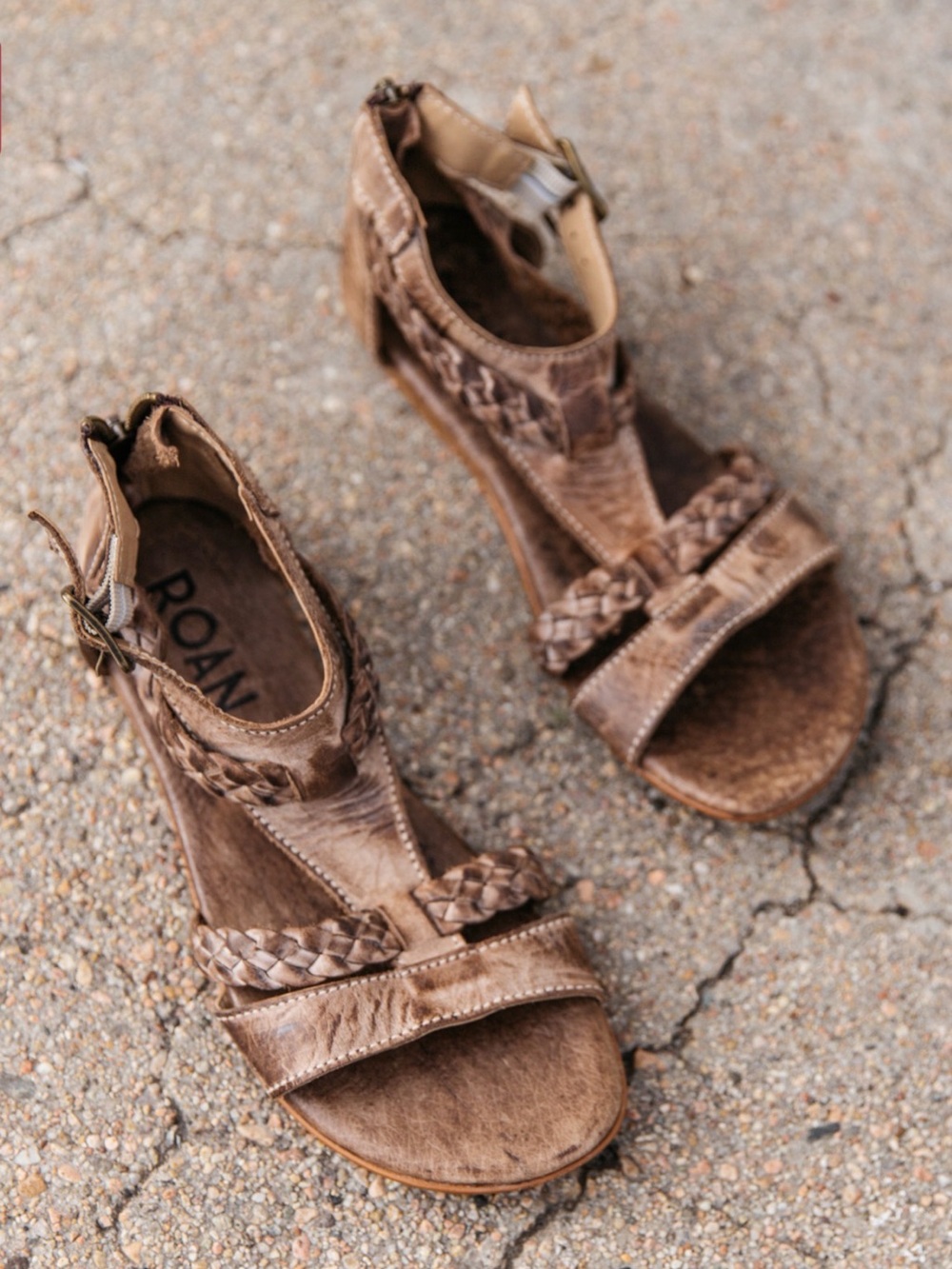 Bed Stu  Women’s Roan Brown Braided Leather Sandals
Size 8.5